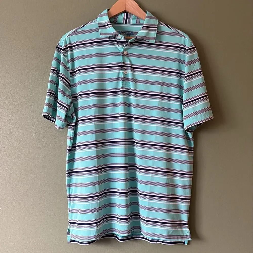IBKUL Aerocool Golf Polo Shirt Short Sleeve Performance Stretch Men's Sz L - Picture 2 of 9